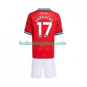 Manchester United Alejandro Garnacho 17 Børn Hjemme Fodboldsæt 2025-26 S/S (+ Korte bukser)